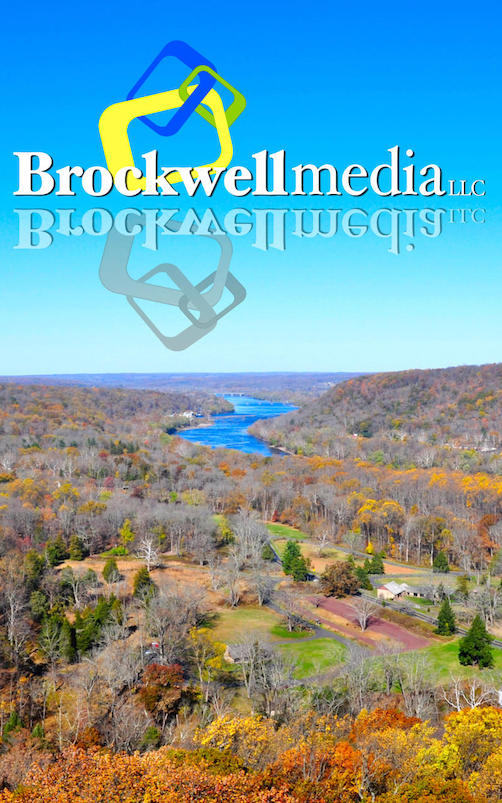 Brockwell Media LLC logo over a picture of New Hope PA and Lambertville NJ