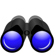 Search graphic with binoculars